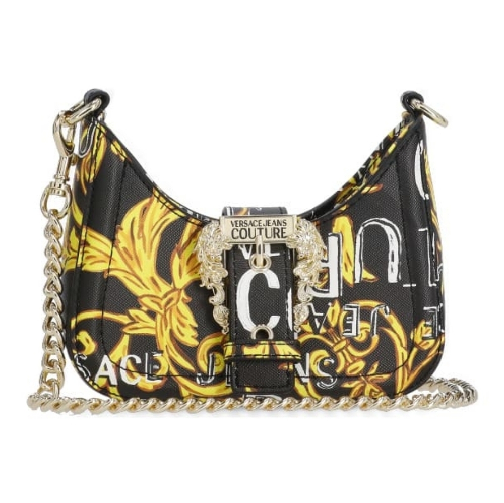 Versace Jeans Couture Floral Black and Gold Bag